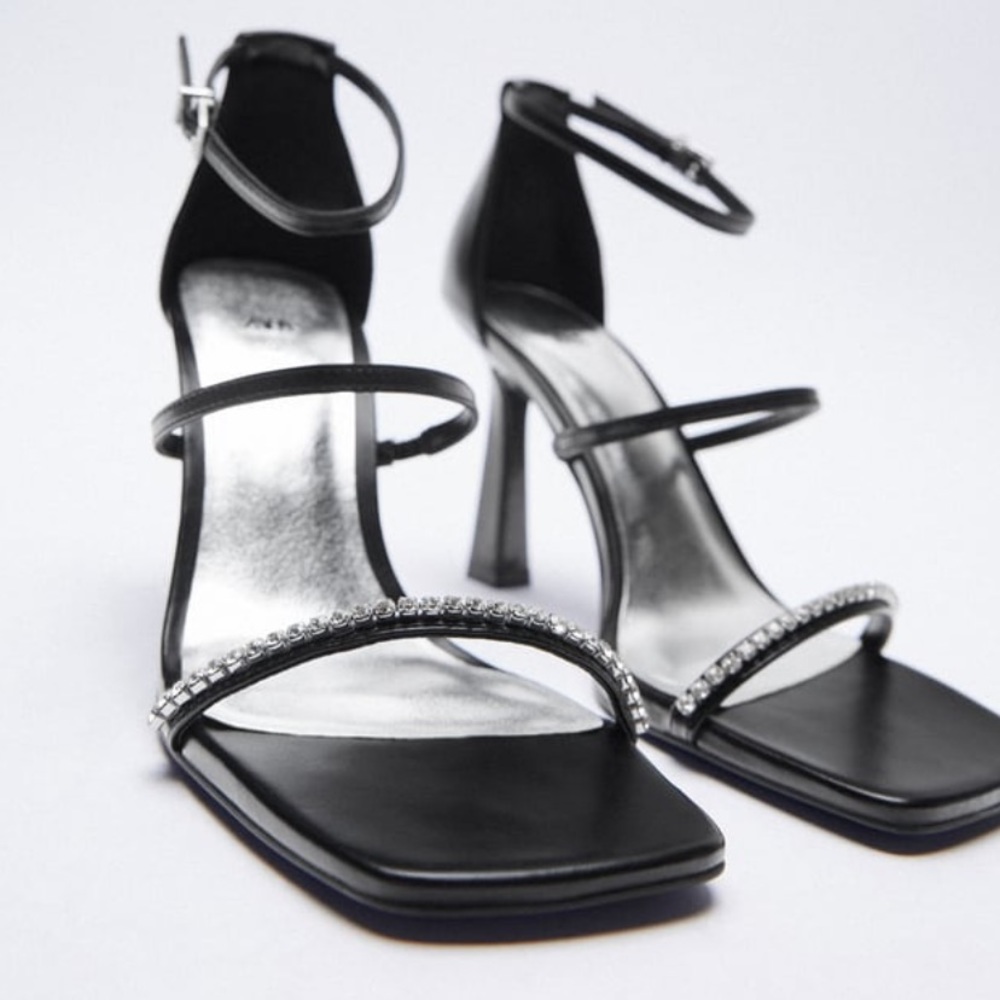 Zara sparkly strapped heeled sandals